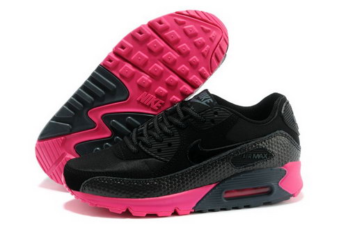 Nike Air Max 90 Womenss Shoes All Black Red Sweden